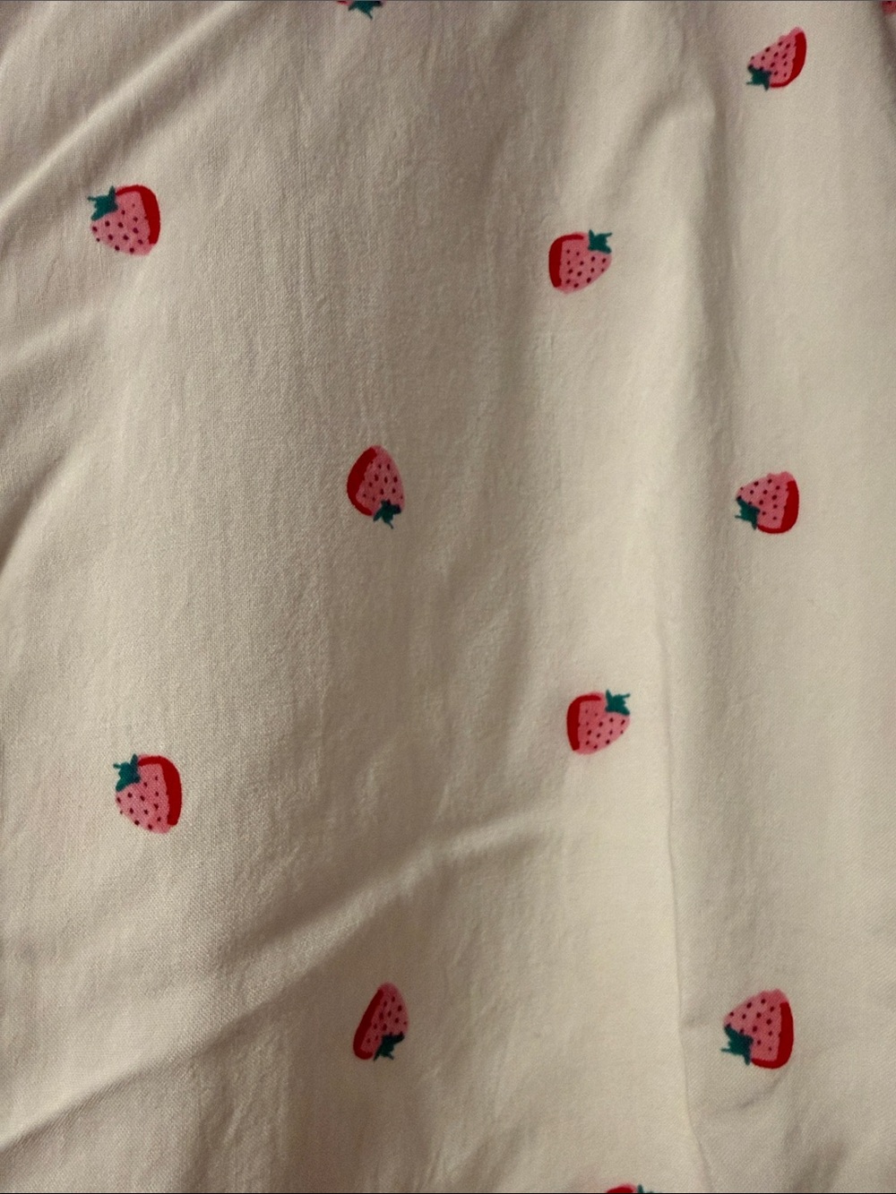 Japna Strawberry-Print Button-Up Short Sleeve Top